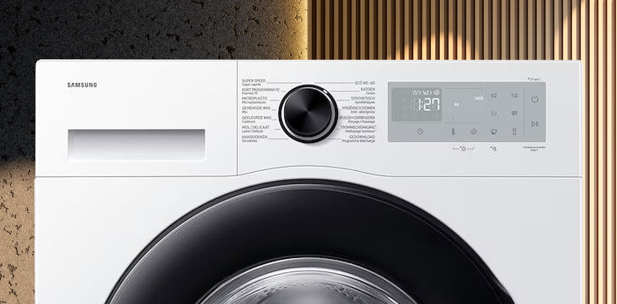 Samsung 10 kg wasmachine met bedieningspaneel en EcoBubble voor bediening via de app