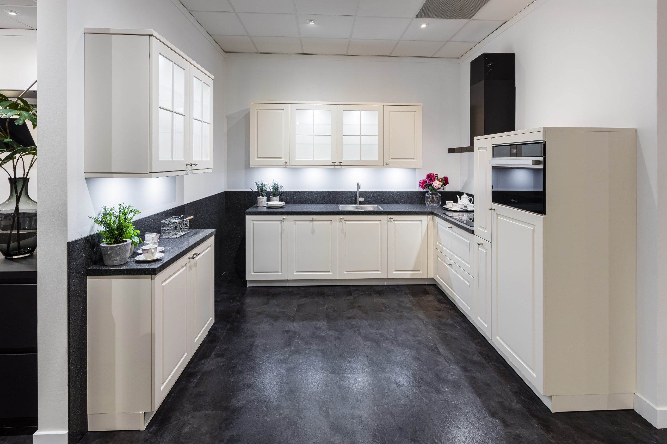 U-keuken in landelijke sfeer