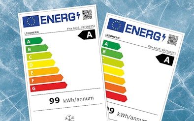 Energielabels van A-klasse vriezers die het verschil in energieverbruik duidelijk maken