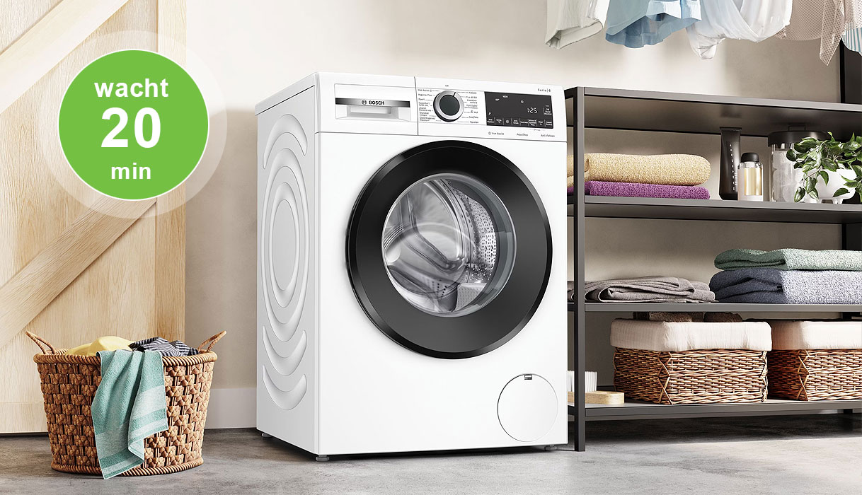 Bosch wasmachine met Iron Assist programma van twintig minuten