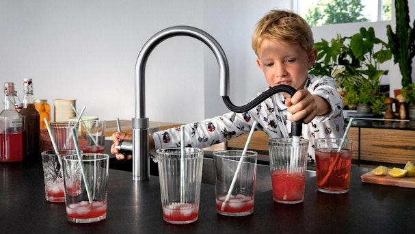 Quooker flex glazen met limonade
