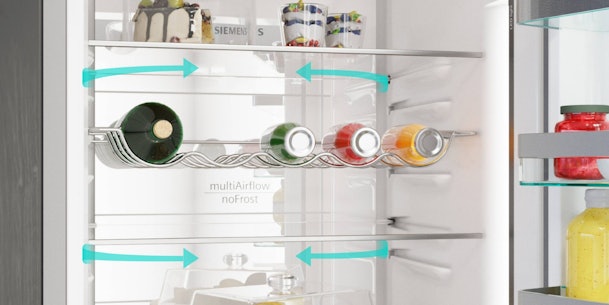 multiAirflow: Gelijkmatige koeling zodat etenswaren langer vers blijven.