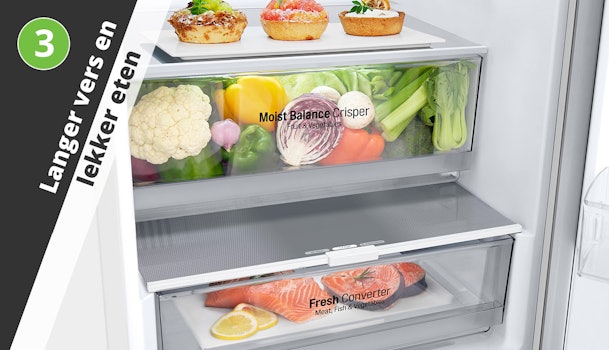 3. Een moderne koelkast houdt je eten langer vers en lekker.