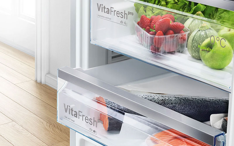 4. VitaFresh vershoudzones voor groente, fruit, vlees en vis.