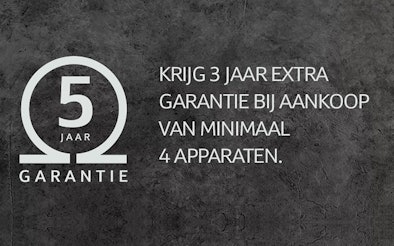 5 jaar garantie bij 4 inbouwapparaten