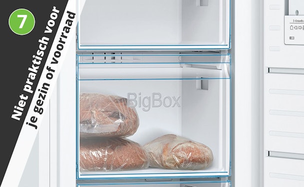 Moderne vriezers hebben vaak BigBox-lades