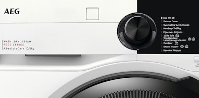 Bedieningspaneel van de AEG 9000-serie AbsoluteCare als topmodel met warmtepomp