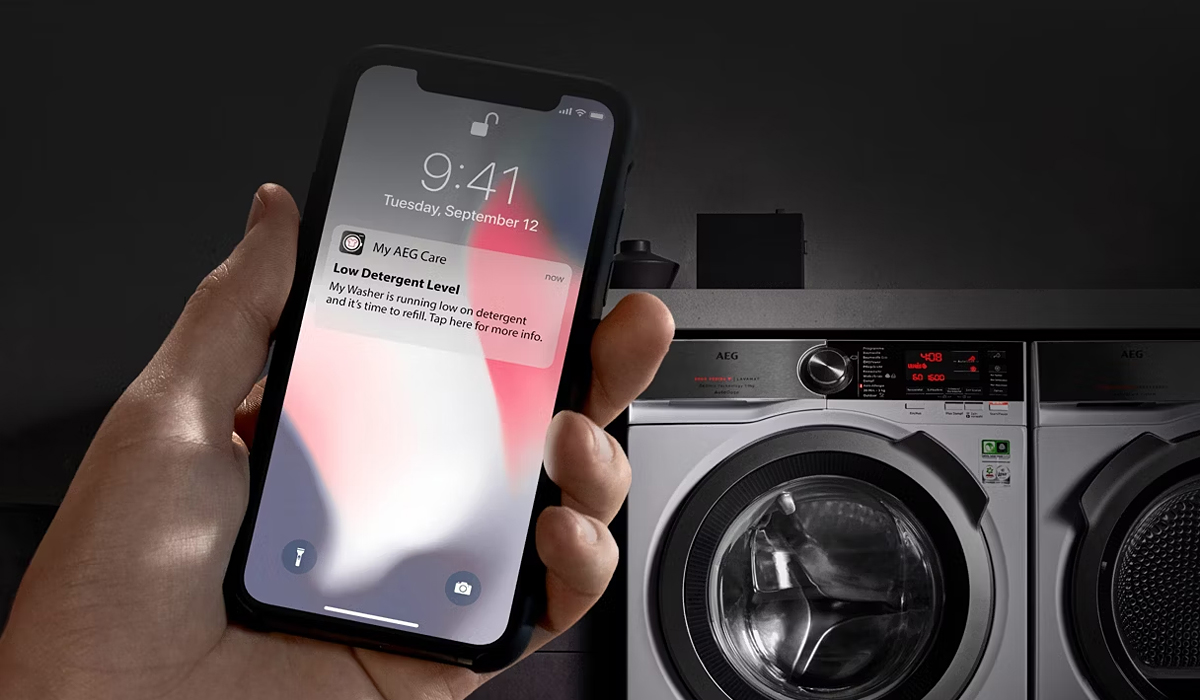 AEG wasmachines die via de AEG care App met WIFI zijn te verbinden.
