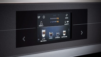 TFT touchscreen van de ATAG CM4574M inbouwkoffiemachine.