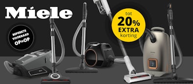 Miele stofzuigers NU met tot 20% EXTRA korting.