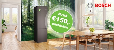 Ontvang nu tot 150 euro cashback op geselecteerde vrijstaande koel- en vriesapparatuur van Bosch.