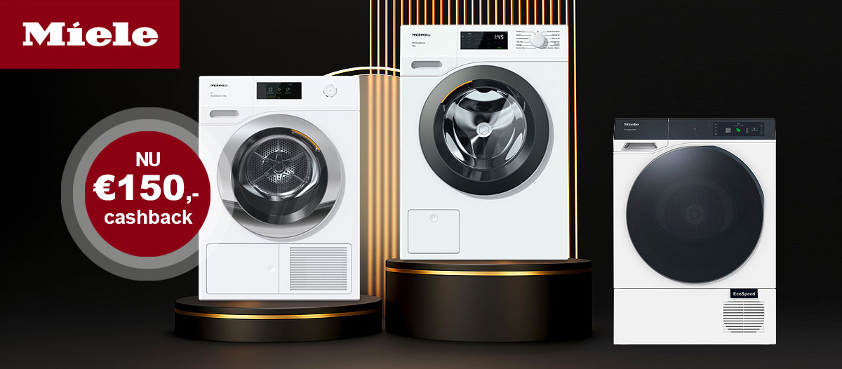 Miele wasmachines en drogers nu met tot €150 cashback