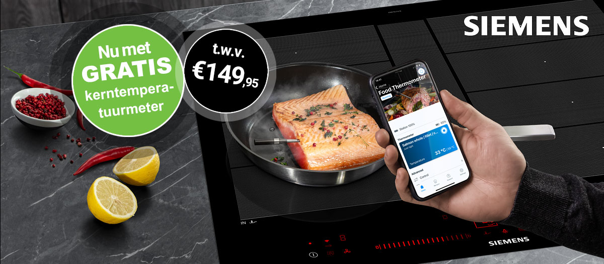 Siemens draadloze bluetooth kerntemperatuurmeter GRATIS bij aankoop van vier Siemens inbouwapparaten