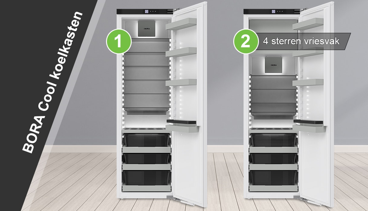 Je hebt keuze uit twee BORA Cool koelkast varianten.
