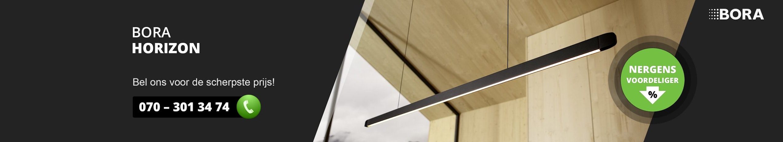 BORA Horizon hanglamp - lineaire slimme verlichting.