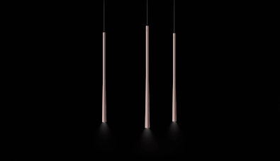 BORA Stars rozé gouden verlichting lineair opgesteld.
