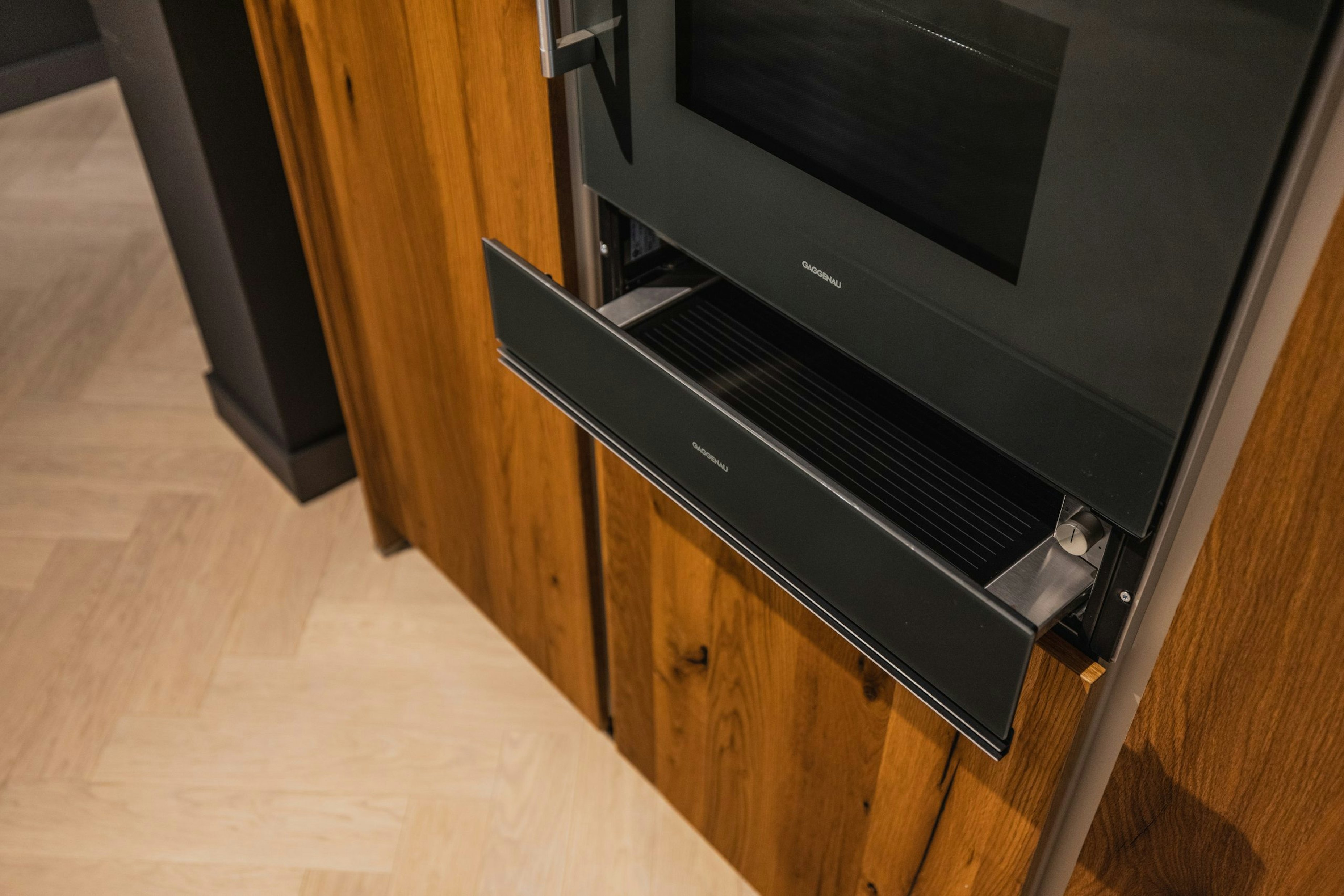 Gaggenau warmhoudlade met push to open systeem.