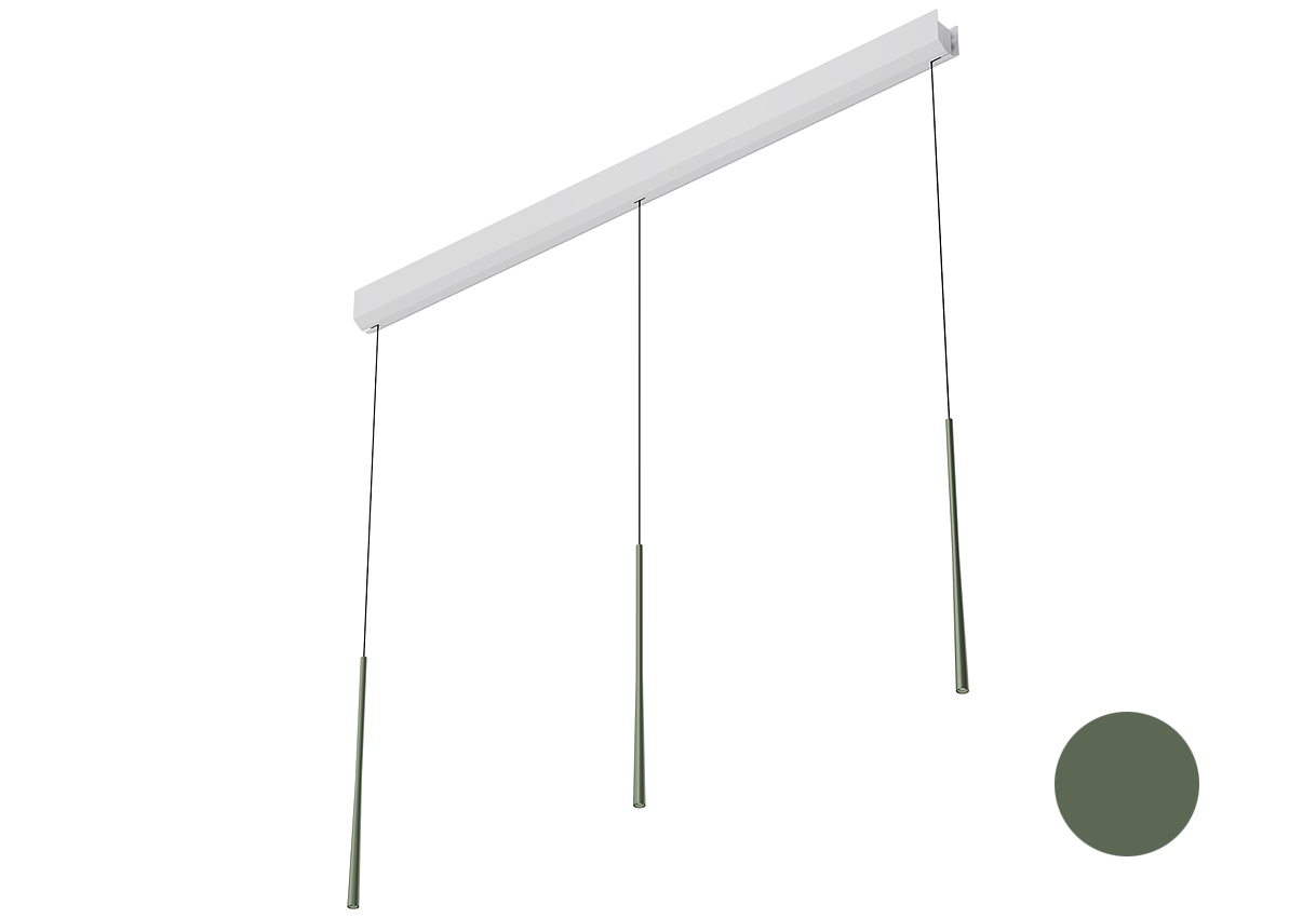 Bora LSLMG in de kleur mosgroen met 3 lineaire lichtpunten bestellen.