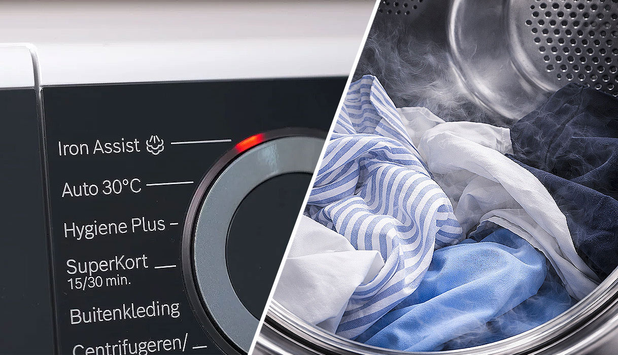 Bosch Iron Assist stoomfunctie die kreukels in kleding vermindert voor minder strijkwerk.