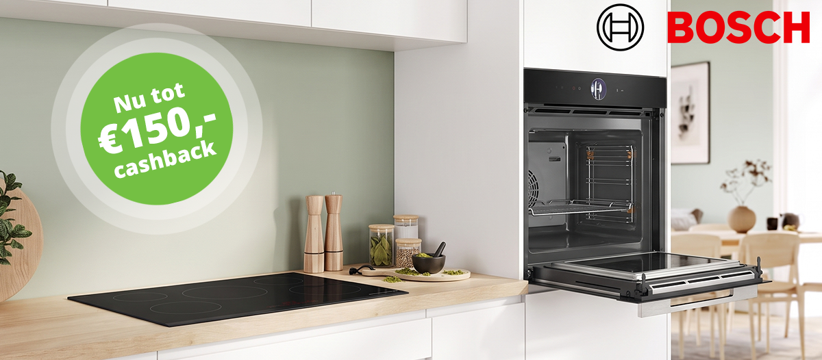 Profiteer van tot 150,- cashback op Bosch inductiekookplaten en ovens