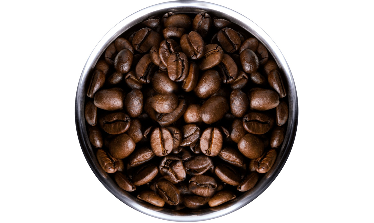 Koffiebonen in de CeramDrive koffiemaler.