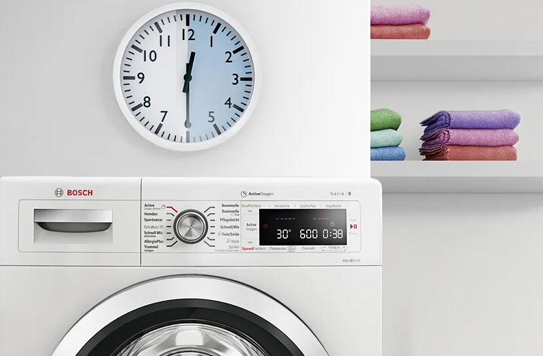Een extra snel wasprogramma wast tot 3,5 kg wasgoed in slechts 30 minuten schoon.