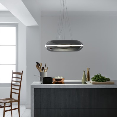 Falmec recirculatie afzuigkap uit de Circle. Tech. collectie.