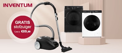 Gratis stofzuiger bij aankoop van een Inventum wasmachine of droger
