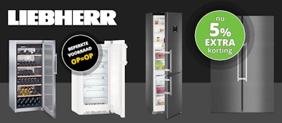Profiteer nu van 5% EXTRA korting op Liebherr apparatuur!