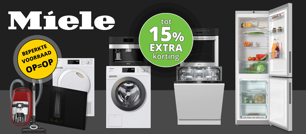 Miele tot 15% extra korting op onze laagste prijzen.
