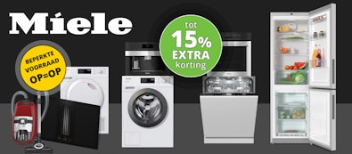Miele tot 15% extra korting op onze laagste prijzen.