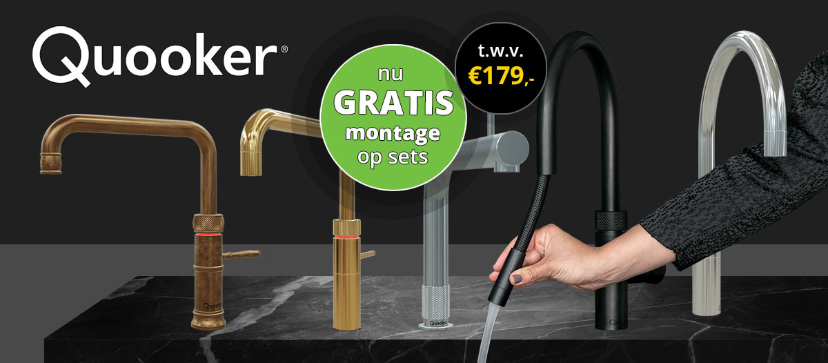 GRATIS montage op complete Quooker sets.