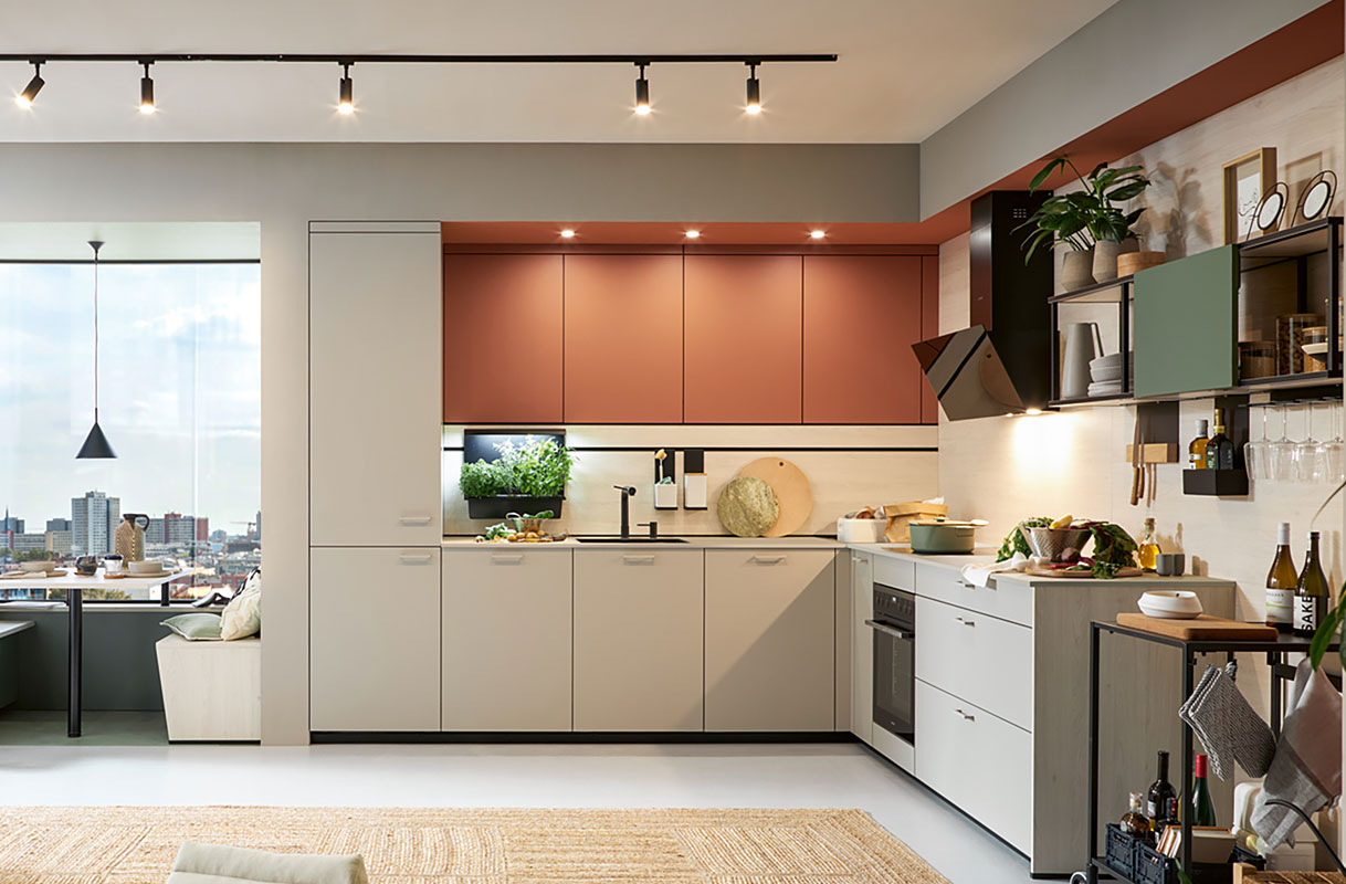 Duurzame familiekeuken in L-opstelling