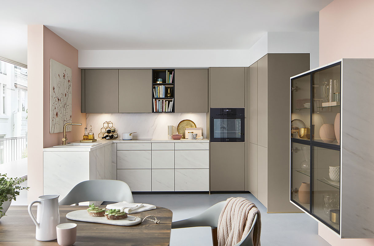 Marmerlook en warme accenten