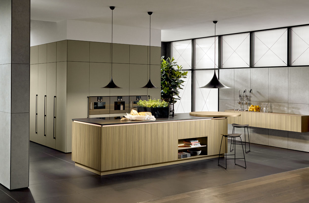 Steengrijs en eiken met asymmetrische groeven