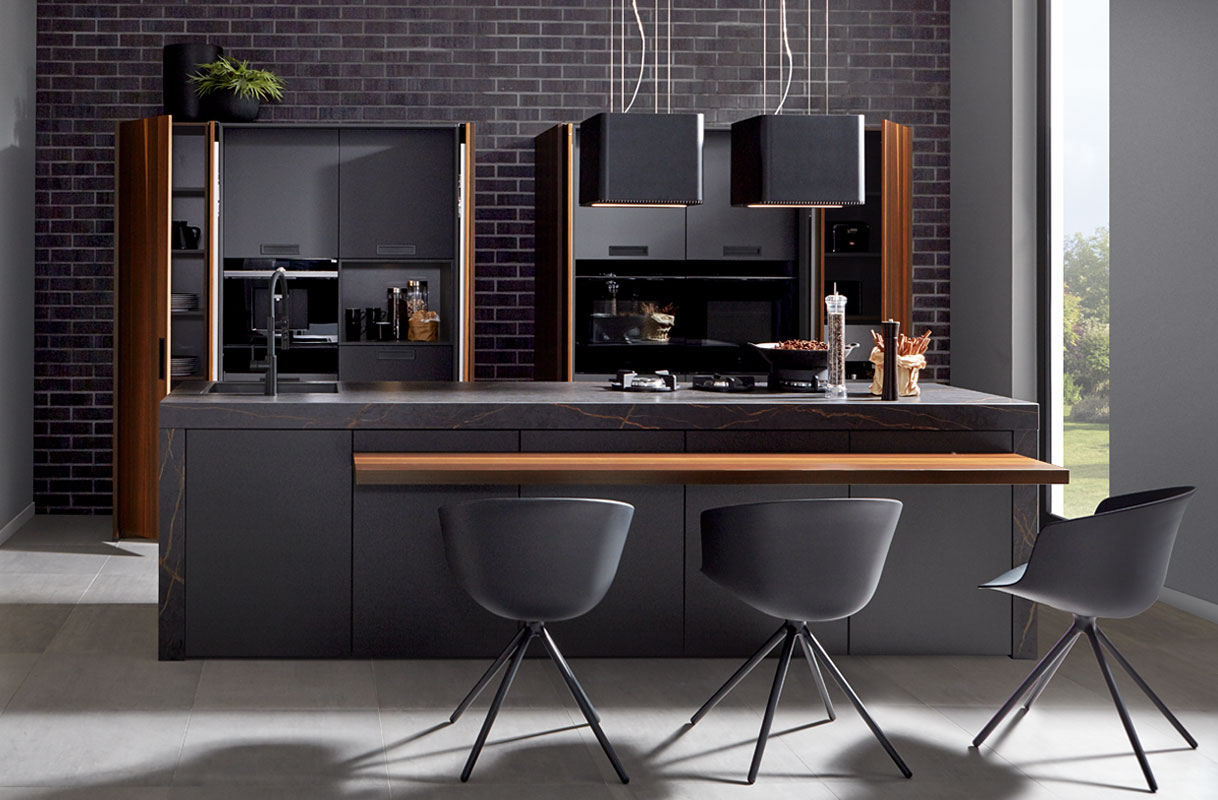 Moderne designkeuken met warme houtaccenten