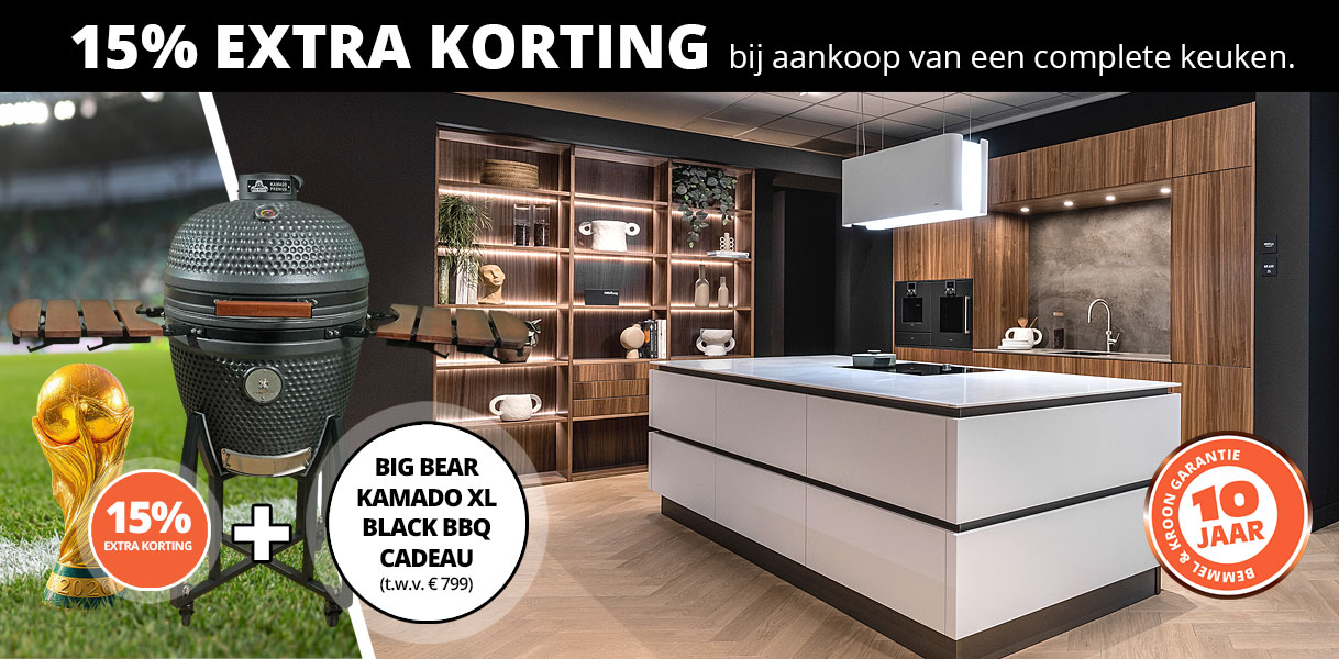 15% EXTRA WK-korting + een Big Bear Kamado BBQ cadeau!