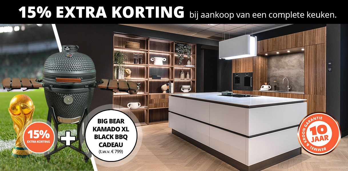 15% EXTRA WK-korting + een Big Bear Kamado BBQ cadeau!
