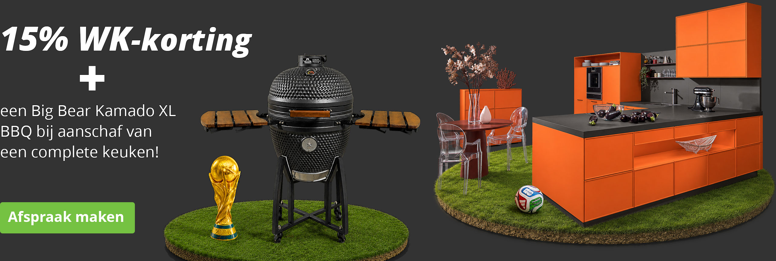 15% EXTRA WK-korting + een Big Bear Kamado BBQ cadeau!