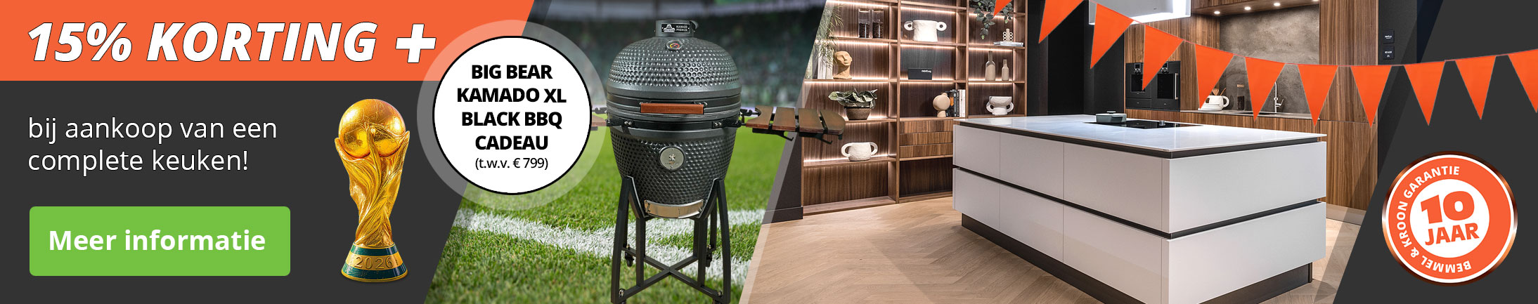 15% EXTRA WK-korting + een Big Bear Kamado BBQ cadeau!