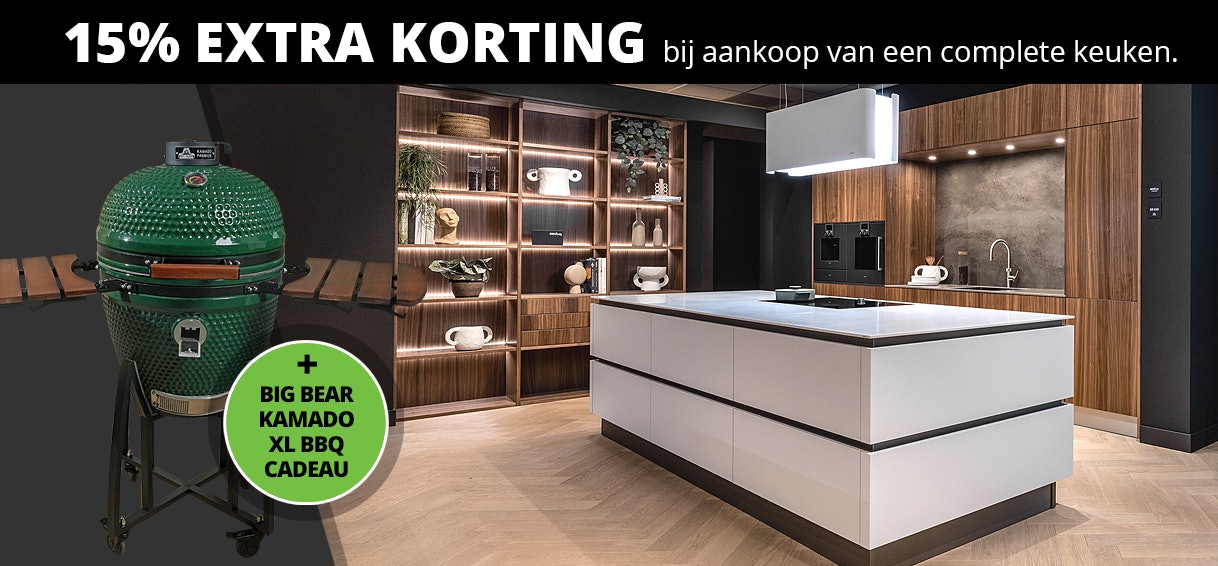 15% extra korting + een Big Bear Kamado XL BBQ cadeau.