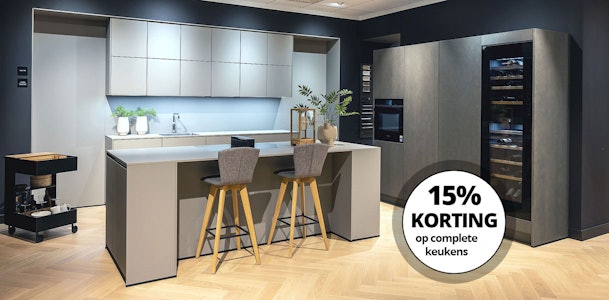 Profiteer nu van 15% korting op een complete keuken.