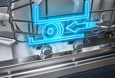 Een korfroller zorgen ervoor dat de onderste bestekkorf veilig in en uit uw vaatwasser glijdt.