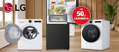 Nu €50,- cashback op geselecteerd LG witgoed apparaten