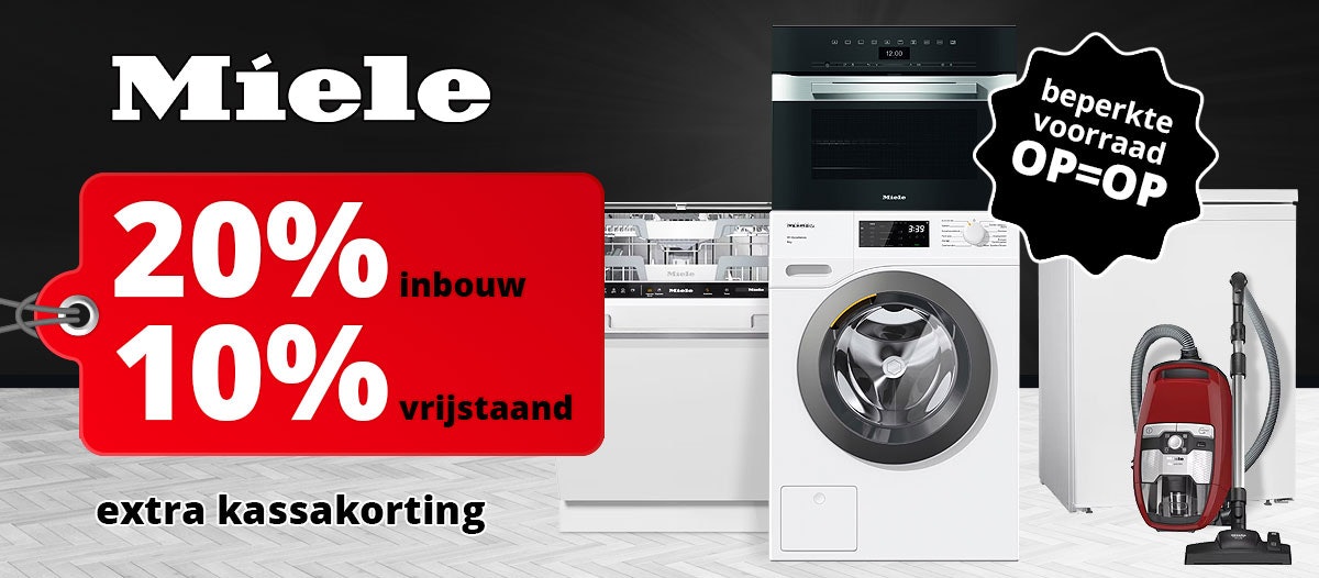 Miele apparatuur tot 20 procent extra korting