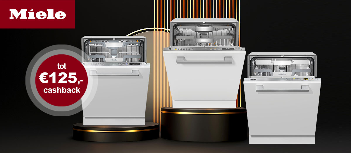 Ontvang nu tot €125,- retour op geselecteerde Miele vaatwassers.