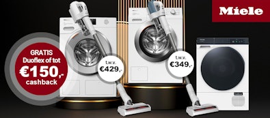 Ontvang een gratis Duoflex of tot €150,- retour bij aankoop van Miele was en droogapparatuur.