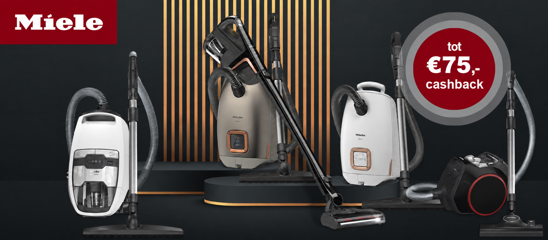 Miele stofzuiger nu met tot €75 cashback