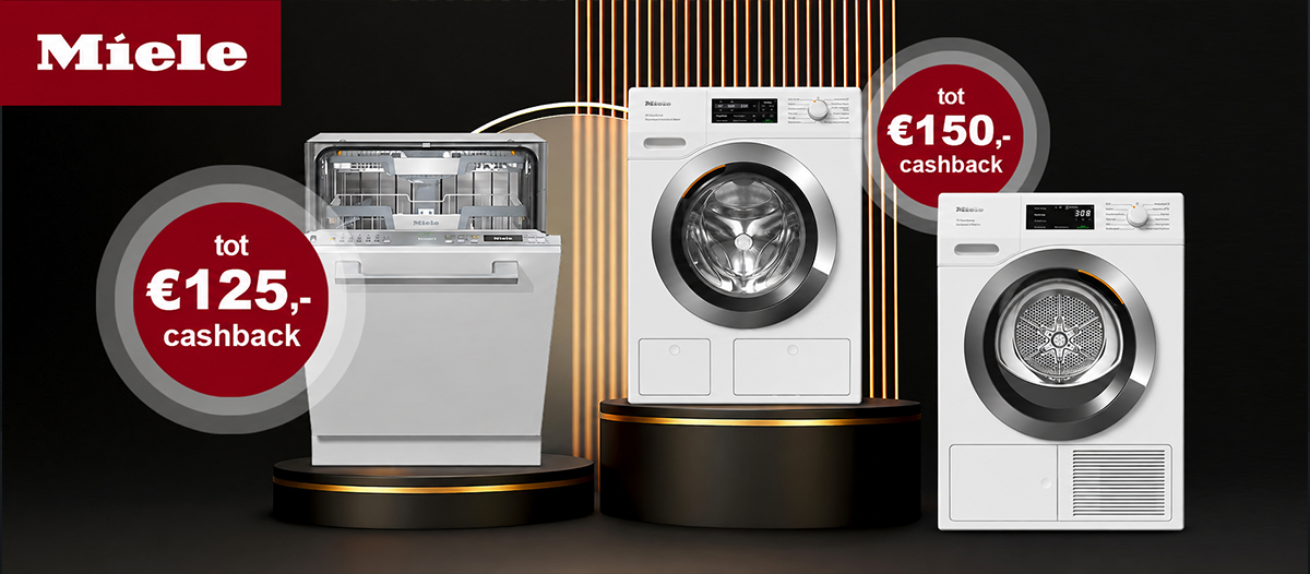 en tot 150 op wasmachines en drogers!