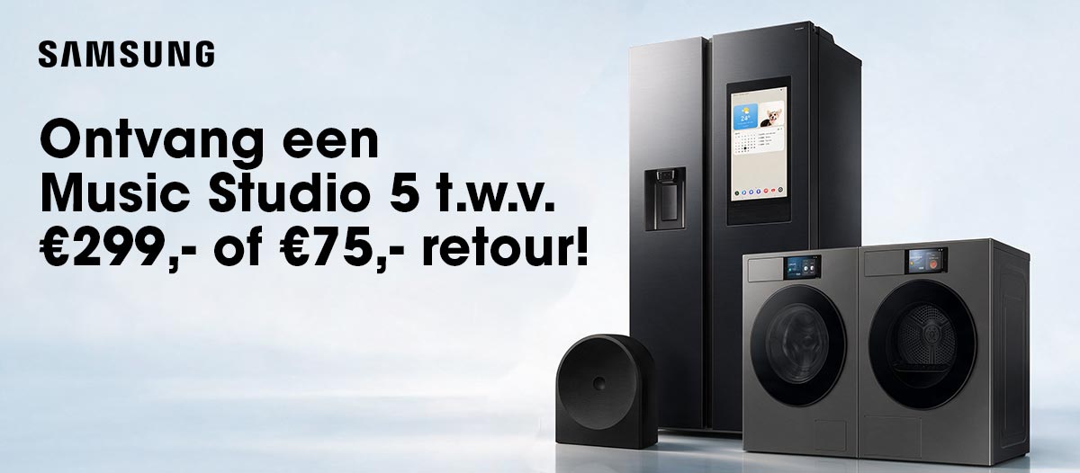 Samsung Cashback tot 75,- of een Music Studio 5 cadeau